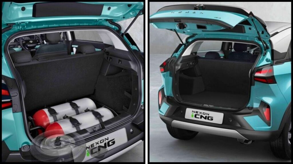 Tata Nexon iCNG with Cylinder and Boot space 