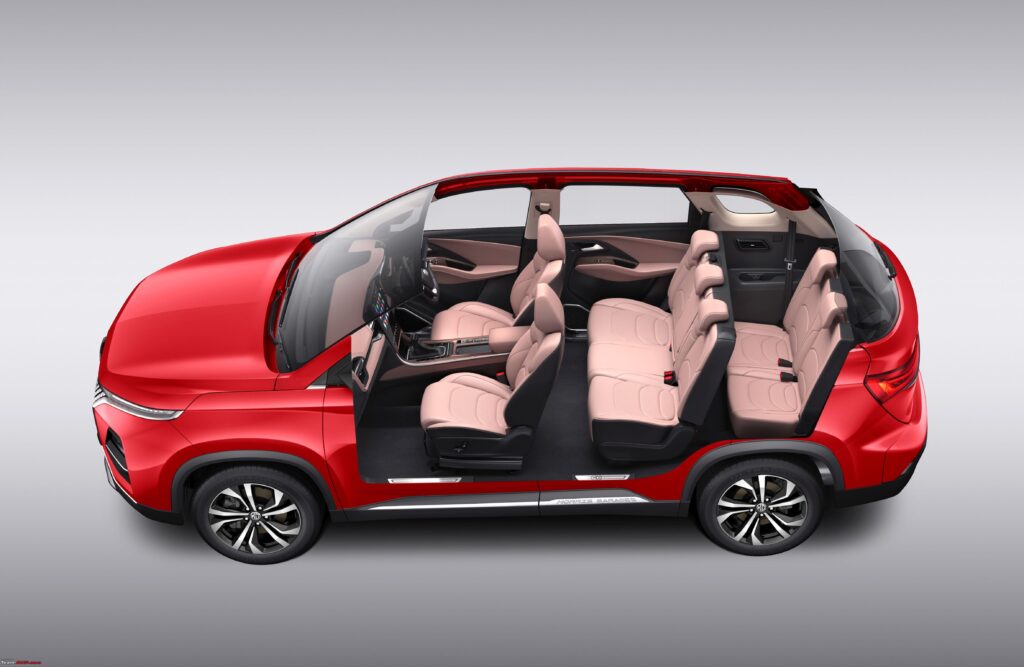 Passenger side cutout seats layout 7 Seater Psd (MG Hector Plus Select Pro and Smart Pro)